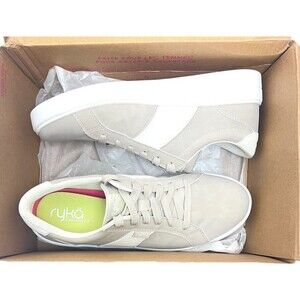Rykä Viv Classic Womens Sneaker Beige Sz 8.5 White Tan Lifestyle Minimal Leather